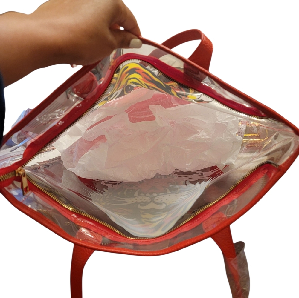 Ed Hardy Bundle Transparent Tote with a Black Sylish Wallet Included - Picture 3 of 5